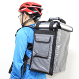 PK-33AG: Small pizza takeaway backpack, Chinese food delivery bags, top + side loading, 13